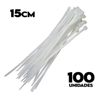 Cinta Plástica Fita Braçadeira Nylon Enforca Gato 15cm 100un Cor Branco