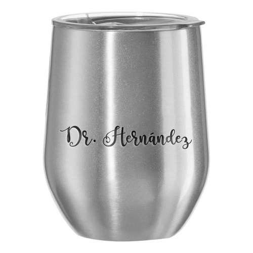 Vaso En Acero Inoxidable. Personalizado! Plateado! Color Plateado