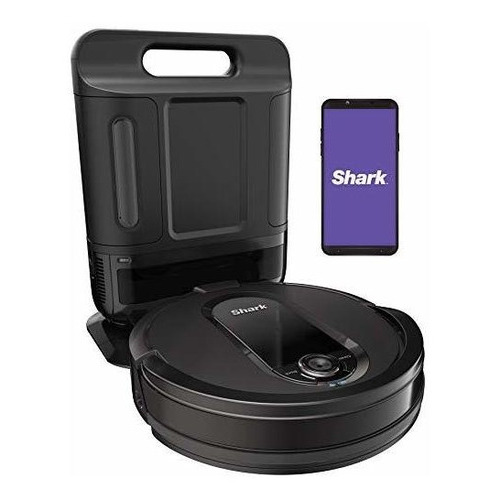 Robot Aspirador Shark Av1010ae Iq Con Base Autovaciable Xl, Color Negro sharkninja