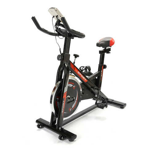 Bicicleta De Spinning Fija Femmto Bici Con Disco Fitness Color Negro