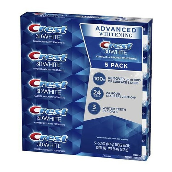 5 Crema Dental Crest 3d White - g a $79