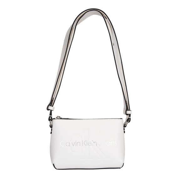 Bolsa Crossbody Calvin Klein Logo Estampado Para Mujer Acabado de los herrajes Níquel Color White/Silver Logo Correa de hombro Multicolor Diseño de la tela Liso