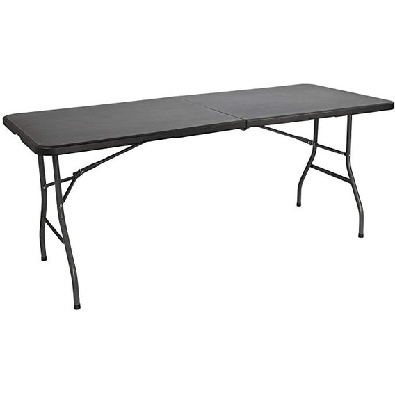 Mesa Plegable Maleta 180cm Negro Arma Fácil, Camping, Oferta