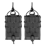 Kit 2x Porta Carregador Fuzil 556 Modular Para Colete Tático Padrão Molle Com Revestimento Interno Em Eva E Retenção Ajustável Contra-ataque