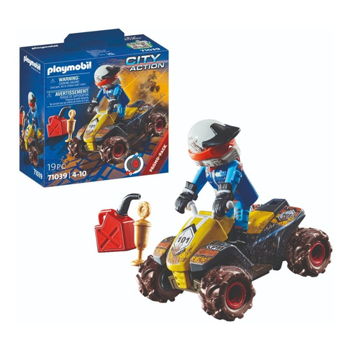 Figura Armable Playmobil City Action Quad De Offroad 19 Pc