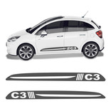 Faixa Citroen C3 2013/2019 Adesivo Grafite Lateral Tuning