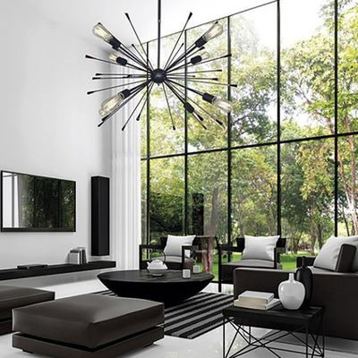 Colgante Araña Explosion 12 Luces Negra 459-12 Moderno Rd Negro