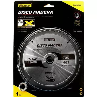 Disco De Sierra Circular P/mad 7.1/4in180 Mm Para 7/8-22,2 Mm 40d