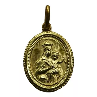 Medalla Oro 14k Virgen Del Carmen #1188 Bautizo Comunión 