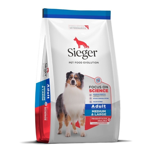 Alimento Sieger Super Premium para perro adulto de raza mediana y grande sabor mix en bolsa de 15 kg