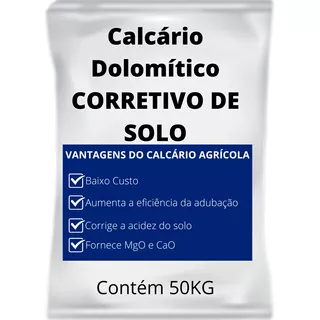Calcário Dolomítico Agrícola Correção De Solo Saco 50 Kg Top