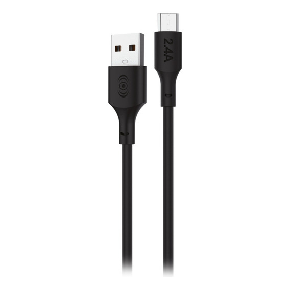 Cable De Carga Rapida Y Datos 2.4 Usb A V8 Color Negro