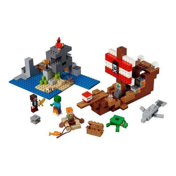 Bloques para armar Lego Minecraft The Pirate Ship adventure 386 piezas  en  caja