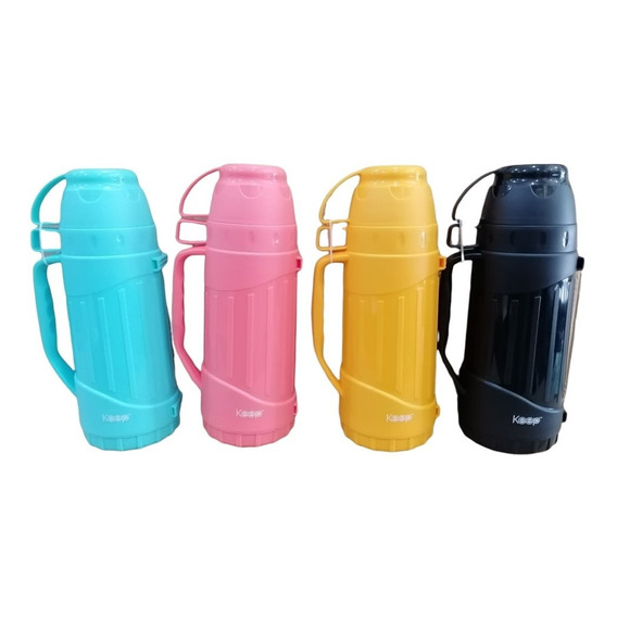 Termo Sifon Outdoor 1lt Con Taza Colores Liquidos Agua Te