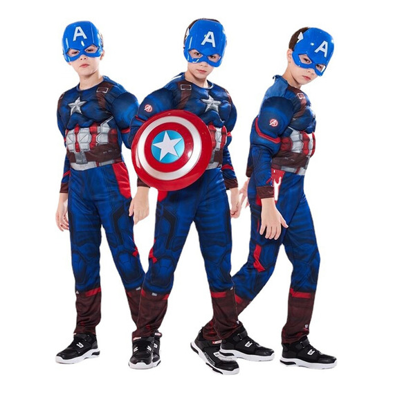 Disfraz Capitan America Superheroes Cosplay Cumpleaños Niños