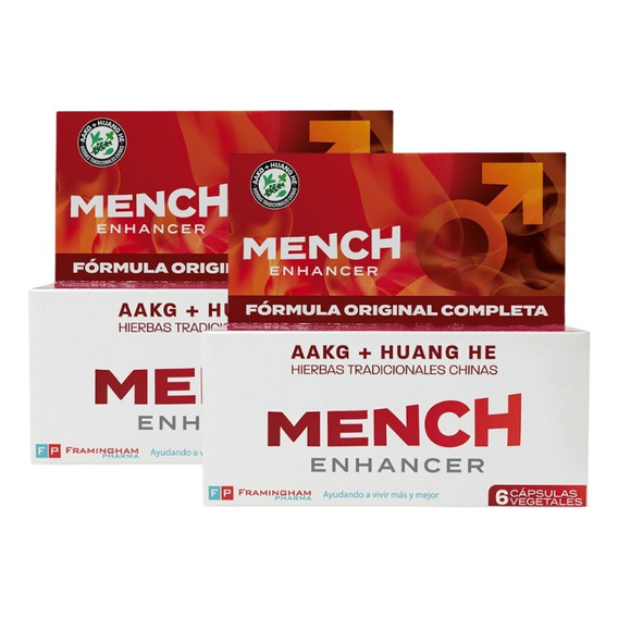 Pack X2 Mench Enhancer Potenciador Sexual Natural 6 Capsulas