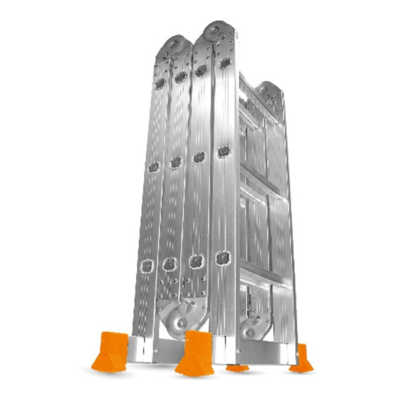 Escalera Aluminio Plegable 12 Escalones Lusqtoff Le300 Color Naranja