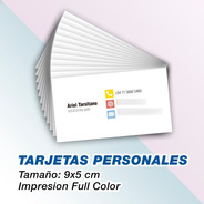 Tarjetas Personales X300 Full Color 9x5 En 24hs Ya!