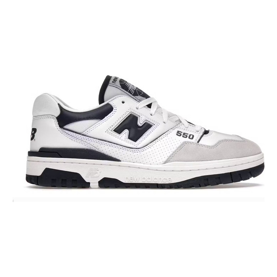 New Balance 550 White Black Tip Suede