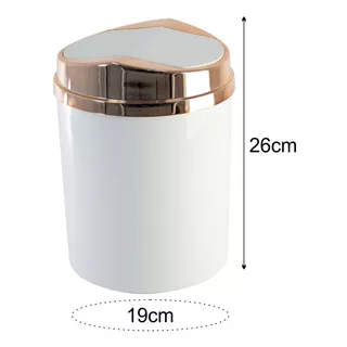 Lixeira Cesto 5 Litros Compacta Basculante Rosé Gold Cozinha