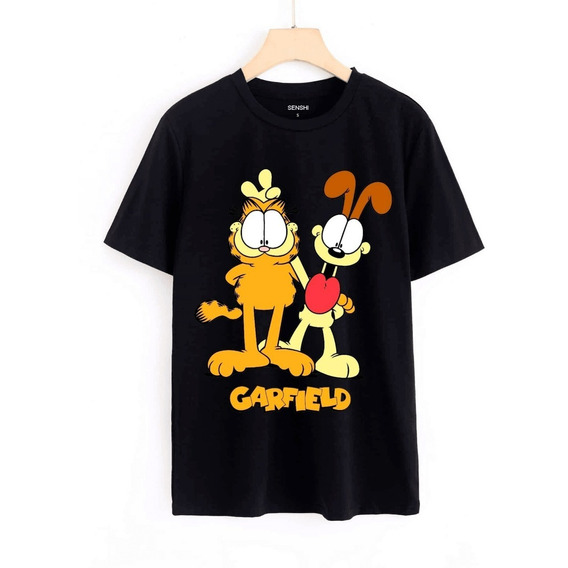 Polera Estampada Del Gato Garfield Unisex Dtf Senshi Cod 002