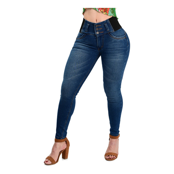 Pantalon De Mezclilla Dama Corte Colombiano Itzi Jeans 433