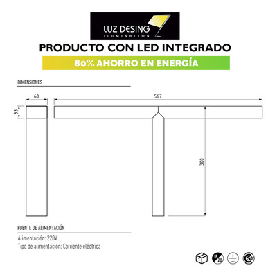 Perfil Lineal Led Union Dyna T 18w 3cct Negro Lk
