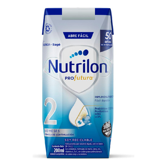 Leche Formula Liquida Nutrilon 2 Bricks 72 Unidades