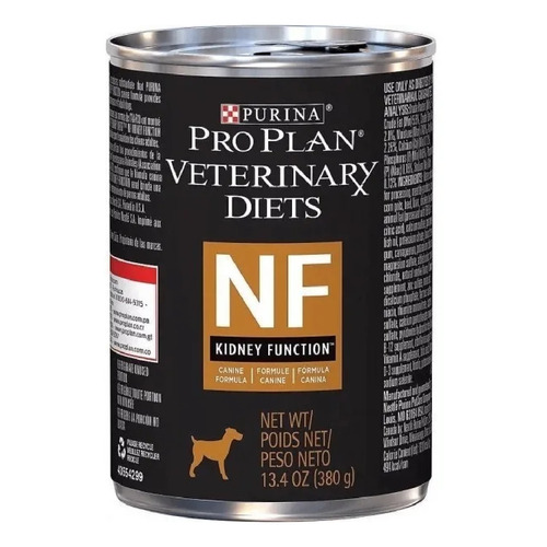 Alimento Pro Plan Veterinary Diets NF Kidney Function para perro adulto todos los tamaños sabor mix en lata de 377g