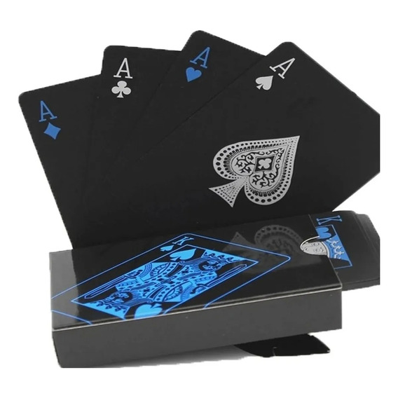 Baraja Cartas  De Poker Black Negras Poker Cardistry Magia