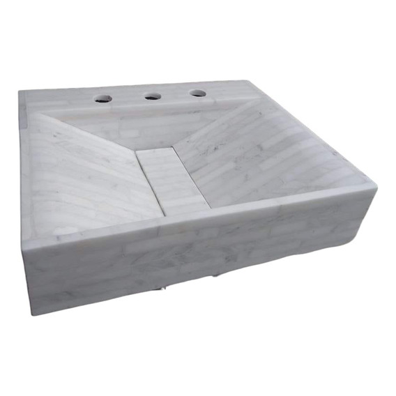 Mesada Baño Bacha Mármol Carrara 60x45 Cm Apoyo