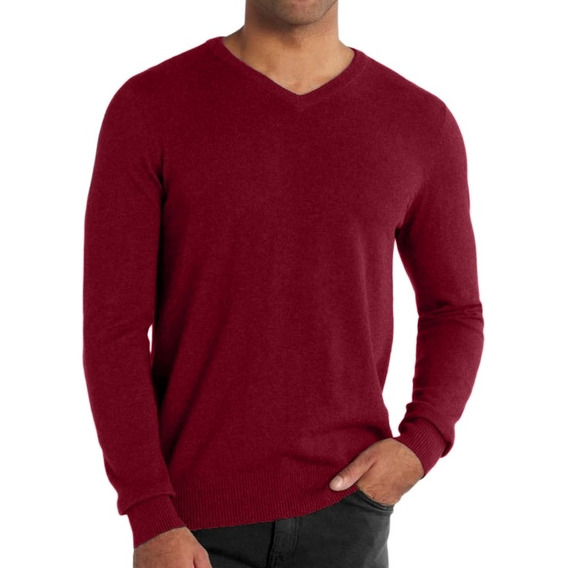 Sweater Cuello V Hombre Tejido Ultra Suave Básico Closet