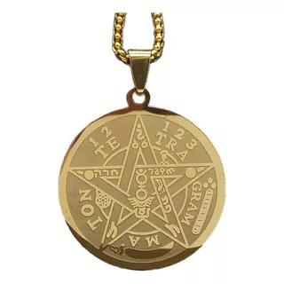 Collar Tetragramaton Acero Dorado