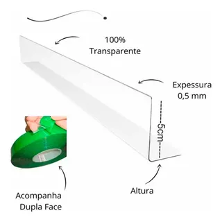 Kit 10 Cantoneira Aparadora De Gondola Mercado Farmacia 33cm