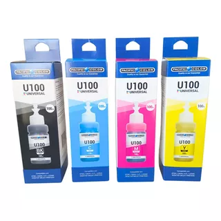 Pack 4 Tintas Alternativa 100ml Para Epson/canon/hp/brot/lex Tinta Negro