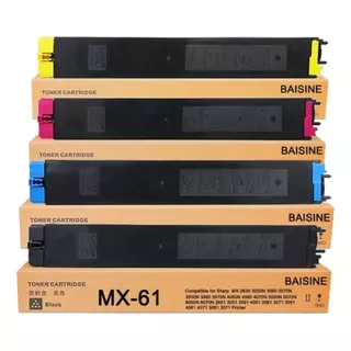 Kit 4 Toner Mx 61 Sharp Mx 3570 4050 4051 4070  Mx-5050n