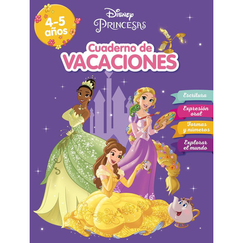 Cuaderno De Vacaciones Princesas 4 5 Aãâos Aprendo Con Disney, De Disney. Editorial Cliper Plus En Español