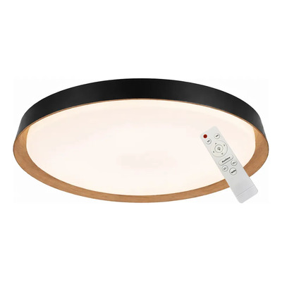 Colgante Nordic R Led Negro Madera Control Remoto Dimer Negro/madera