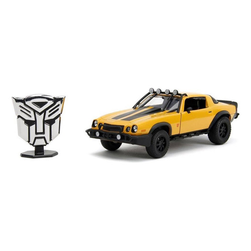Chevy Camaro Bumblebee Transformers 1977 1:24 Jada en miniatura, color amarillo