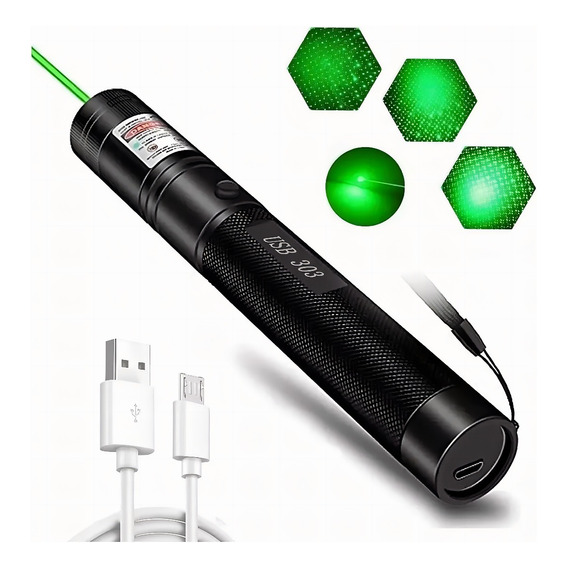 Yabely ML1-MX-0051-1 Carga Usb Patrón 6en1 Puntero Laser Verde 5000mw