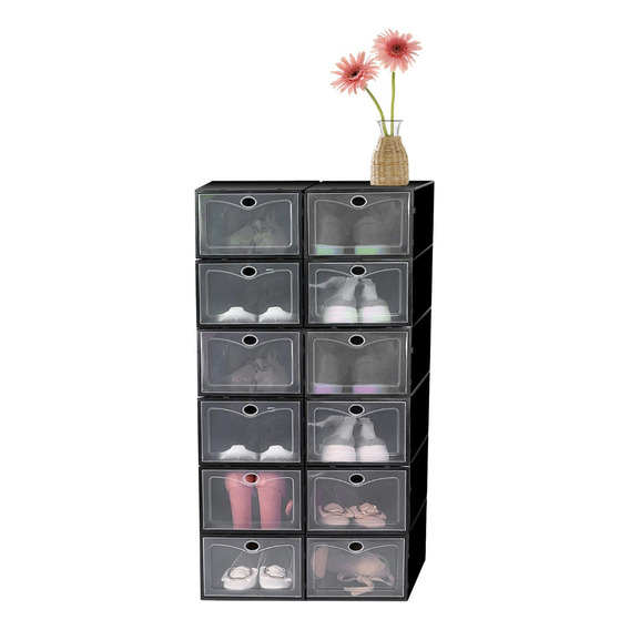 Set 12 Cajas Organizadoras Zapateras Apilables Multiusos