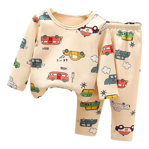 Pijama Frizada De Polar Estampada Para Niños Y Niñas