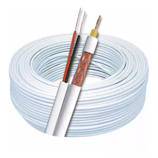 Cabo Coaxial Bipolar 4mm 80% Malha Para Câmeras Cftv 150 Mts