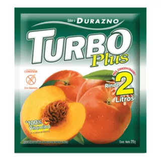 Turbo Plus Jugo De Durazno Sin Gluten Caja 10 Sobres