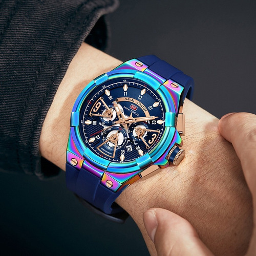 Relojes De Cuarzo Luminoso Mini Focus Chronograph Color de la correa Bluie Color