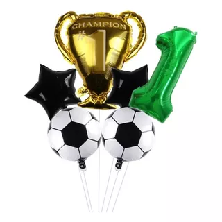 Kit Balão Metalizado Futebol Trofeu Numero Festa Futebol