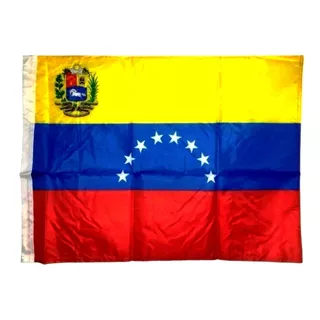 Bandera 60x90cm De Venezuela Con 8 Estrellas Y Escudo Nuevo 