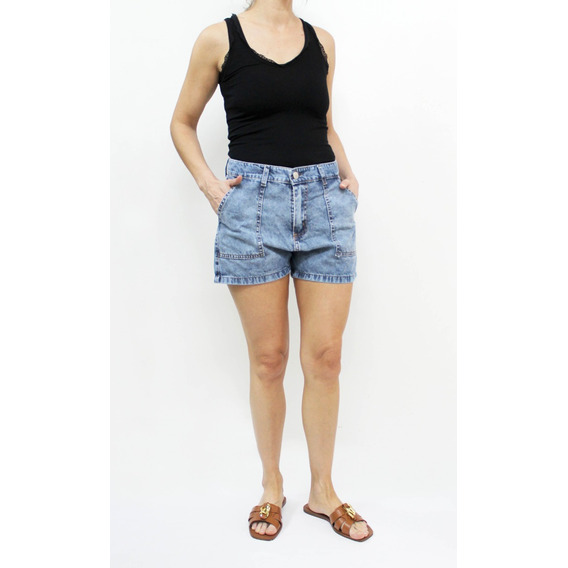 Short Denim Plaque Blue Medio - Blue Medio - Koxis Mujer