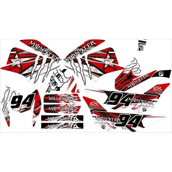 Stickers Para Moto Dm250 Naranja Mod-125