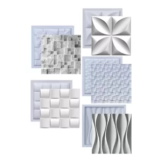 Formas Gesso 3d Cimentício Abs Molde Plástico Kit Fdg Placa 